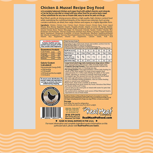 The Real Meat Company Chicken with Mussels Dehydrated Dog Food, 2lb