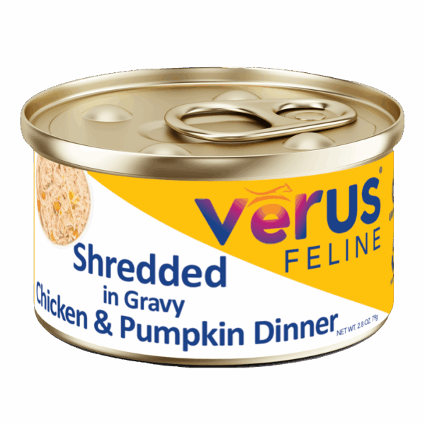 VéRUS Shredded Chicken & Pumpkin in Gravy Dinner Canned Cat Food, 24/2.8oz Cans