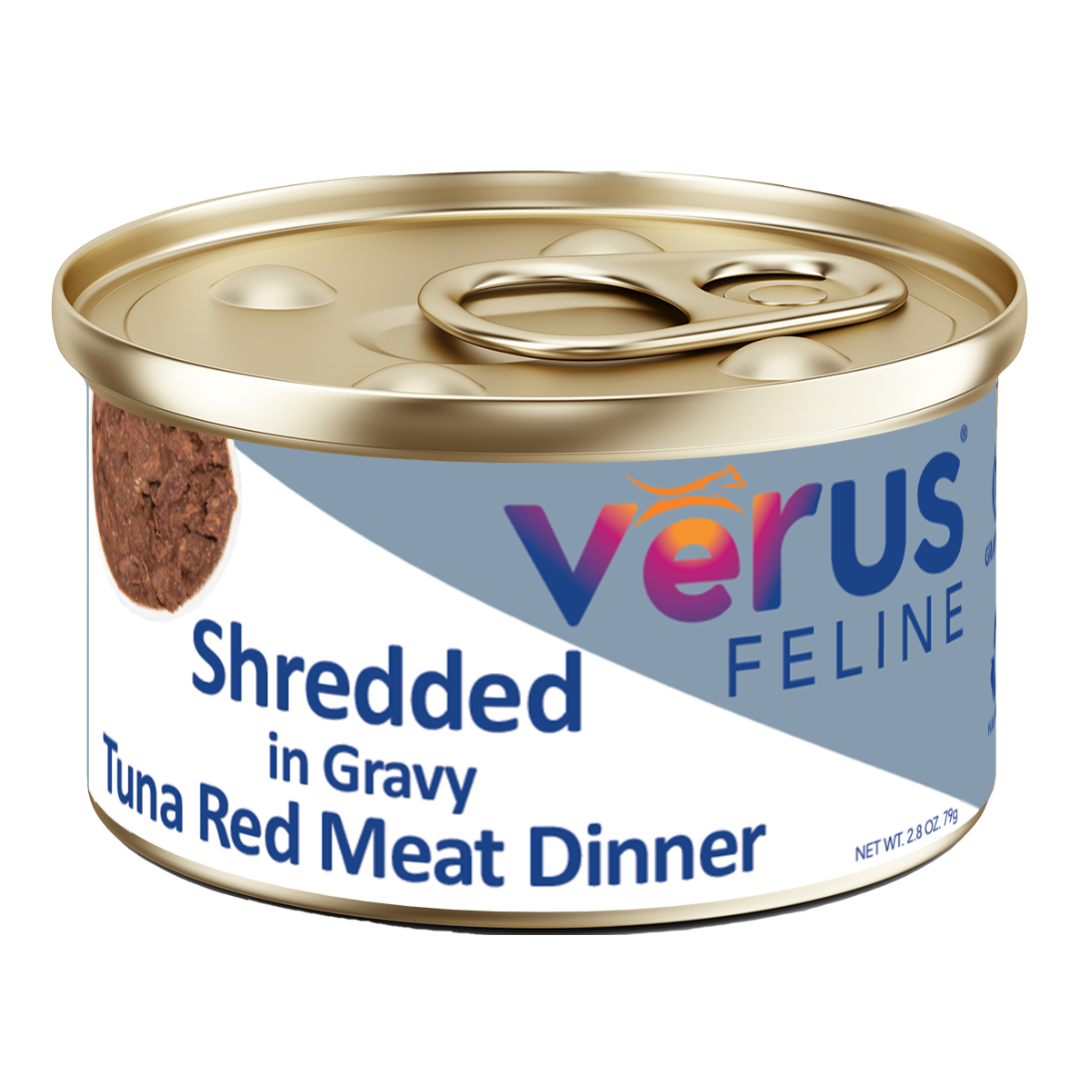 VéRUS Shredded Tuna Red Meat in Gravy Dinner Canned Cat Food, 24/2.8oz Cans