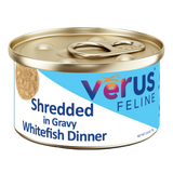 VéRUS Shredded Whitefish in Gravy Dinner Canned Cat Food, 24/2.8oz Cans