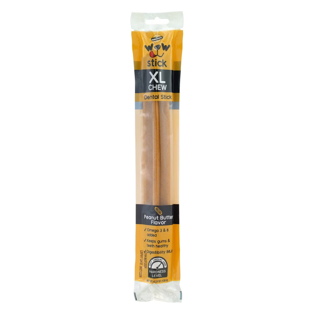 Lennox WOW Stick Peanut Butter Flavor Dental Chew Stick for Dogs, XL