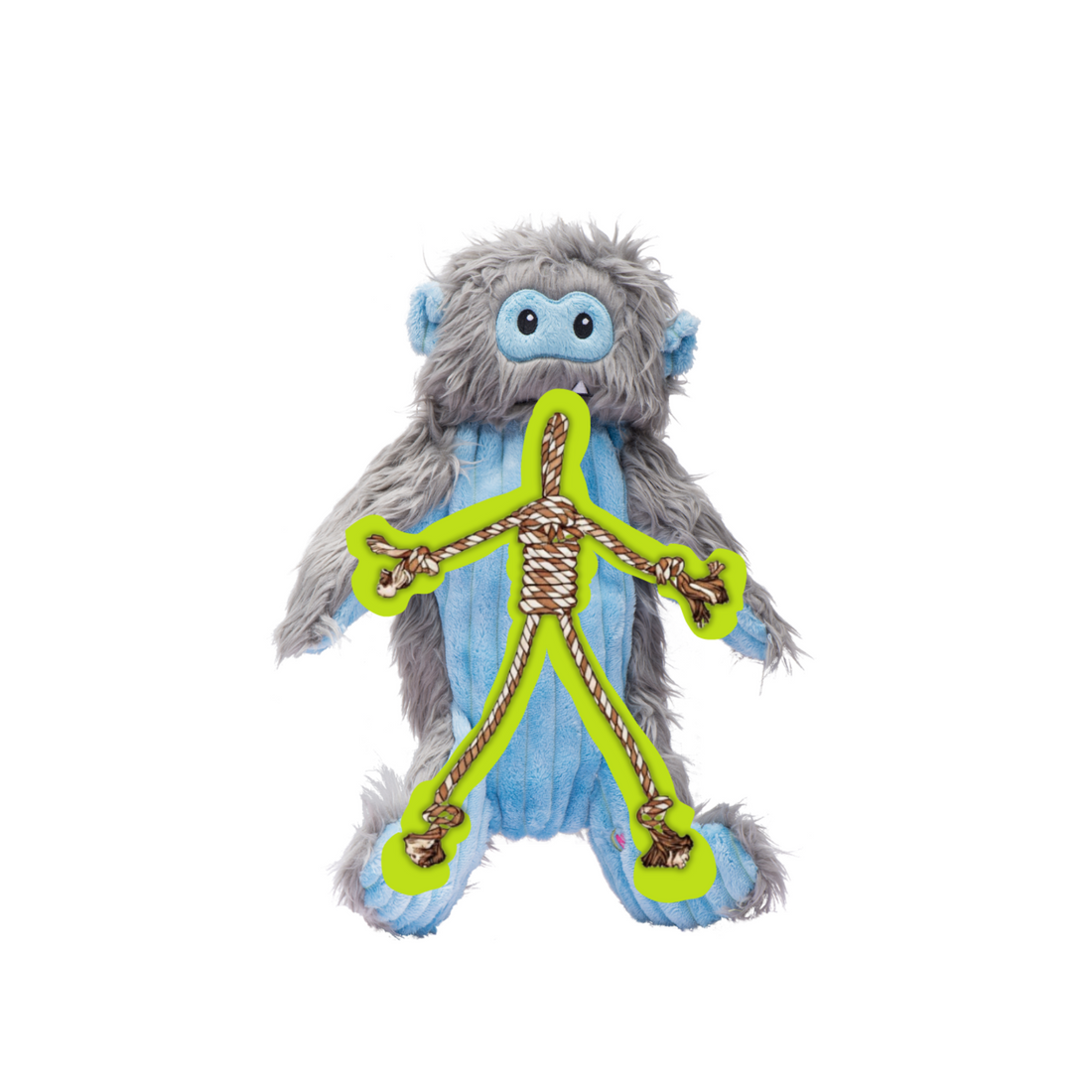 HuggleHounds Rope X-Brace Snobro Plush Dog Toy, Large