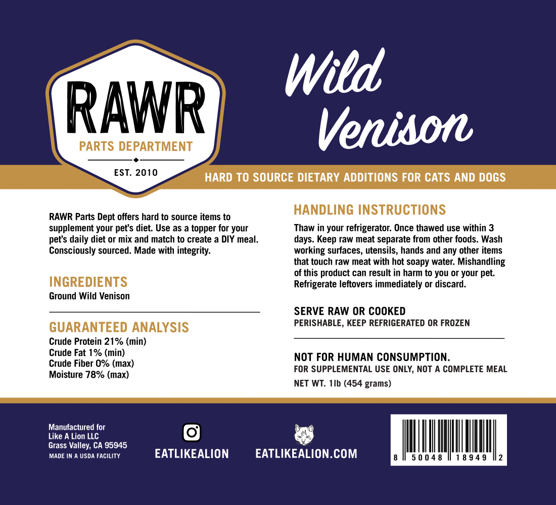 RAWR Frozen Parts Department Food Toppers and Treats for Dogs and Cats