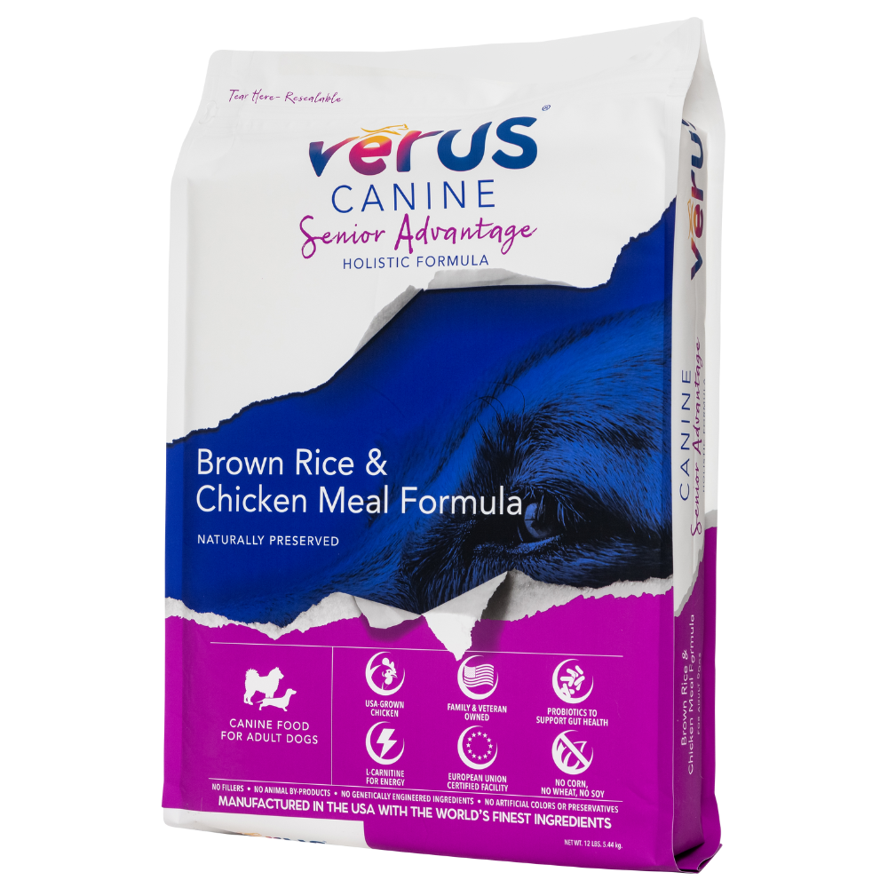 Verus Canine Senior Advantage Brown Rice & Chicken Meal Formula Dry Dog Food