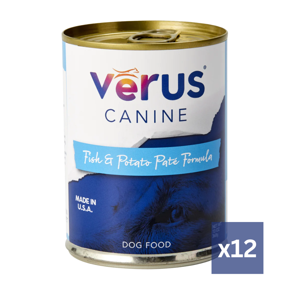 Verus Canine Fish & Potato Pate Formula Canned Dog Food, 12/13oz Cans