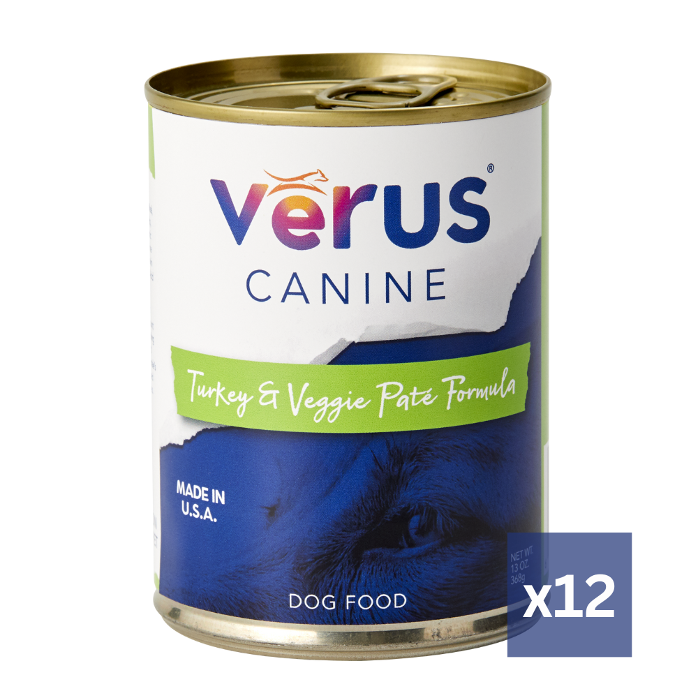 Verus Canine Turkey & Veggie Pate Formula Canned Dog Food, 12/13oz Cans