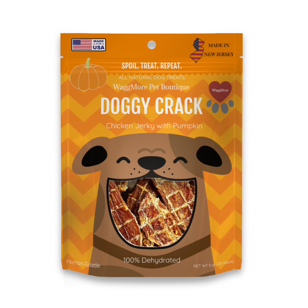 WaggMore Doggy Crack Pumpkin Chicken Jerky Dog Treats, 8oz
