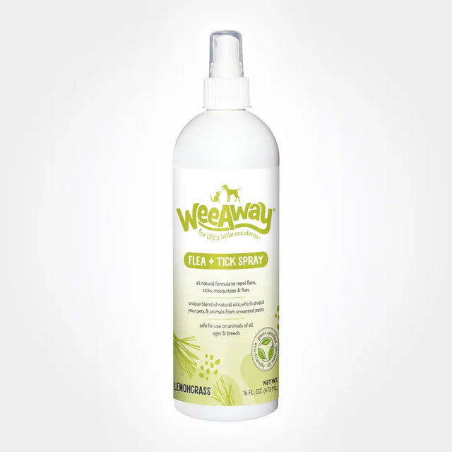 Wee Away Natural Flea and Tick Spray For Dogs & Cats, Lemongrass ...