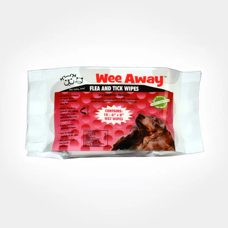 Wee Away Flea and Tick Wipes for Dogs & Cats