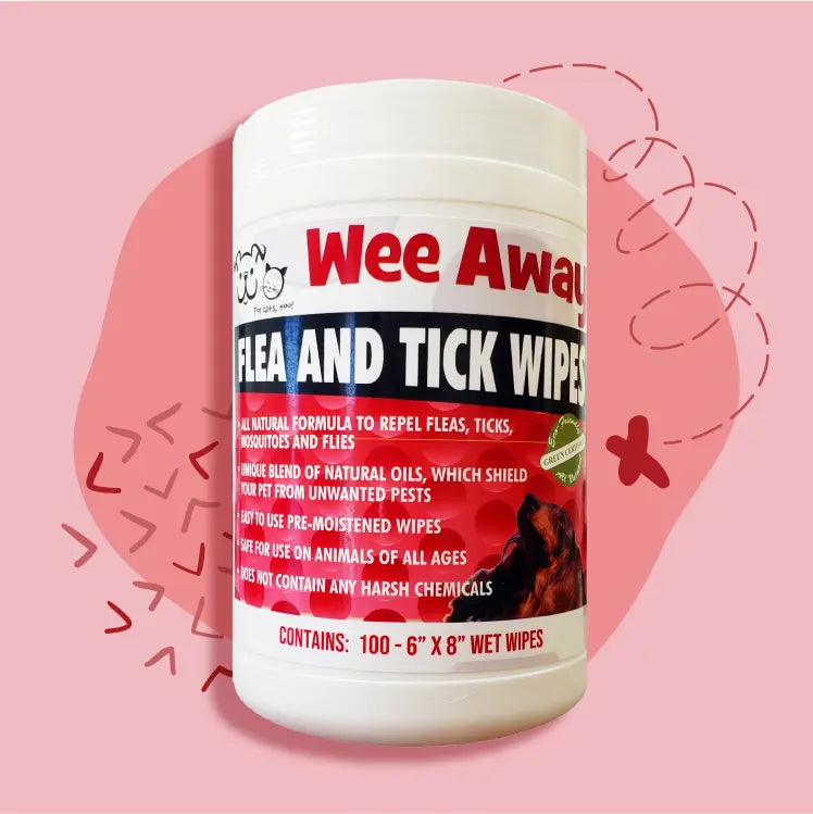 Wee Away Flea and Tick Wipes for Dogs & Cats