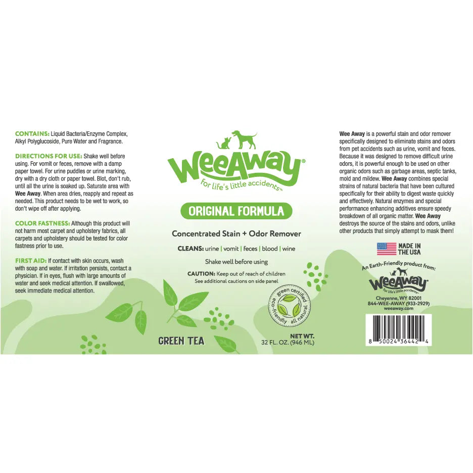 Wee Away Odor & Stain Remover, Green Tea