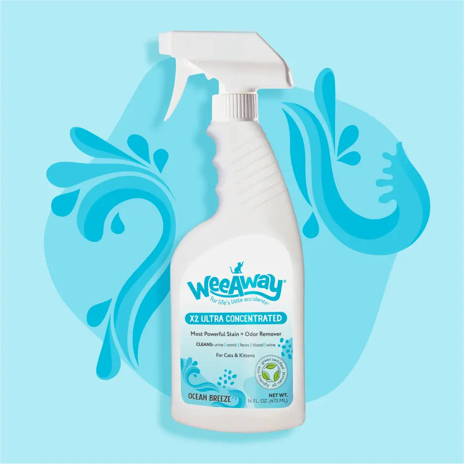 Wee Away X2 Ultra Concentrated Stain & Odor Remover For Cats & Kittens, Ocean Breeze 16oz