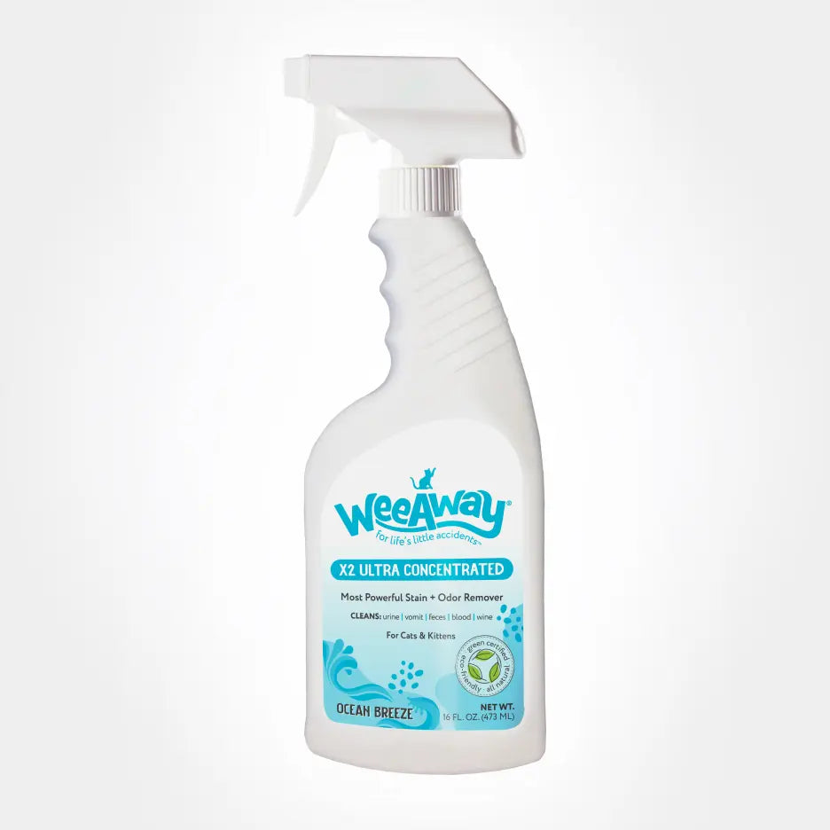 Wee Away X2 Ultra Concentrated Stain & Odor Remover For Cats & Kittens, Ocean Breeze 16oz