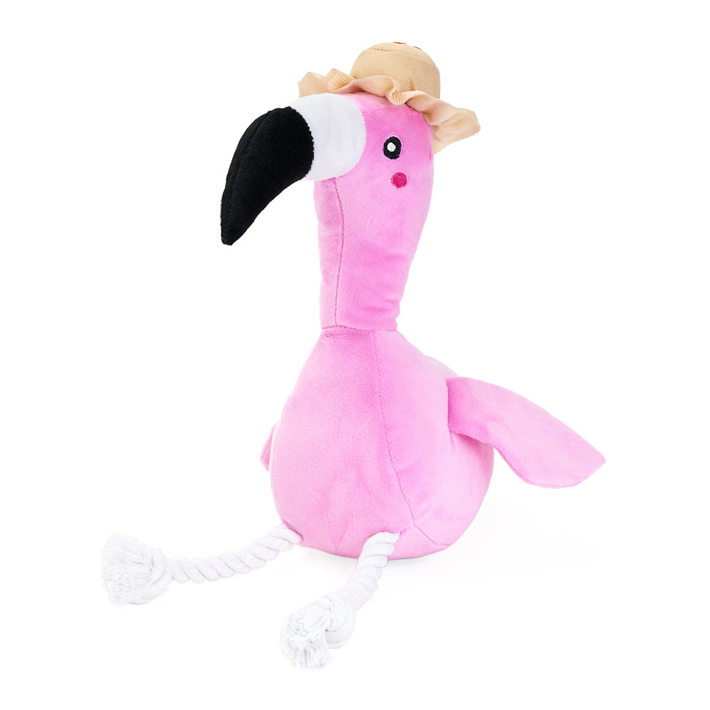 Zippy Paws Playful Pals Plush Dog Toy, Freya the Flamingo