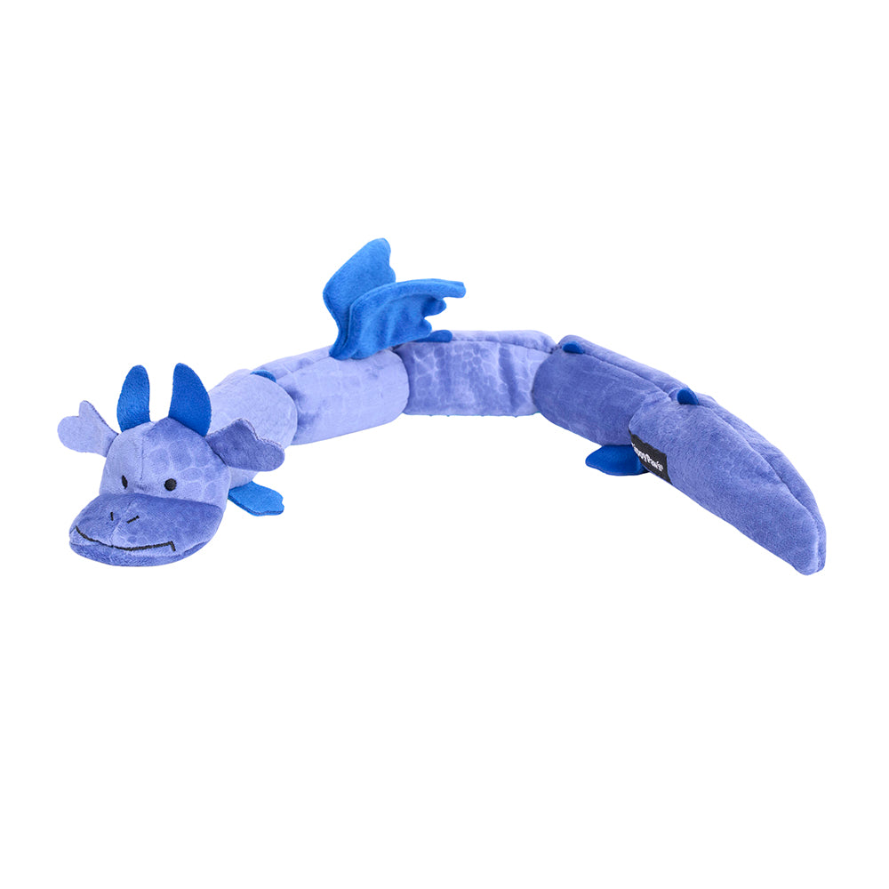Zippy Paws Zippy Dragonz Plush Dog Toy, Blue Deluxe – White Dog Bone