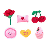 Zippy Paws Valentine's Day 2026 Sweet Treats Plush Dog Toys, Miniz 6pk