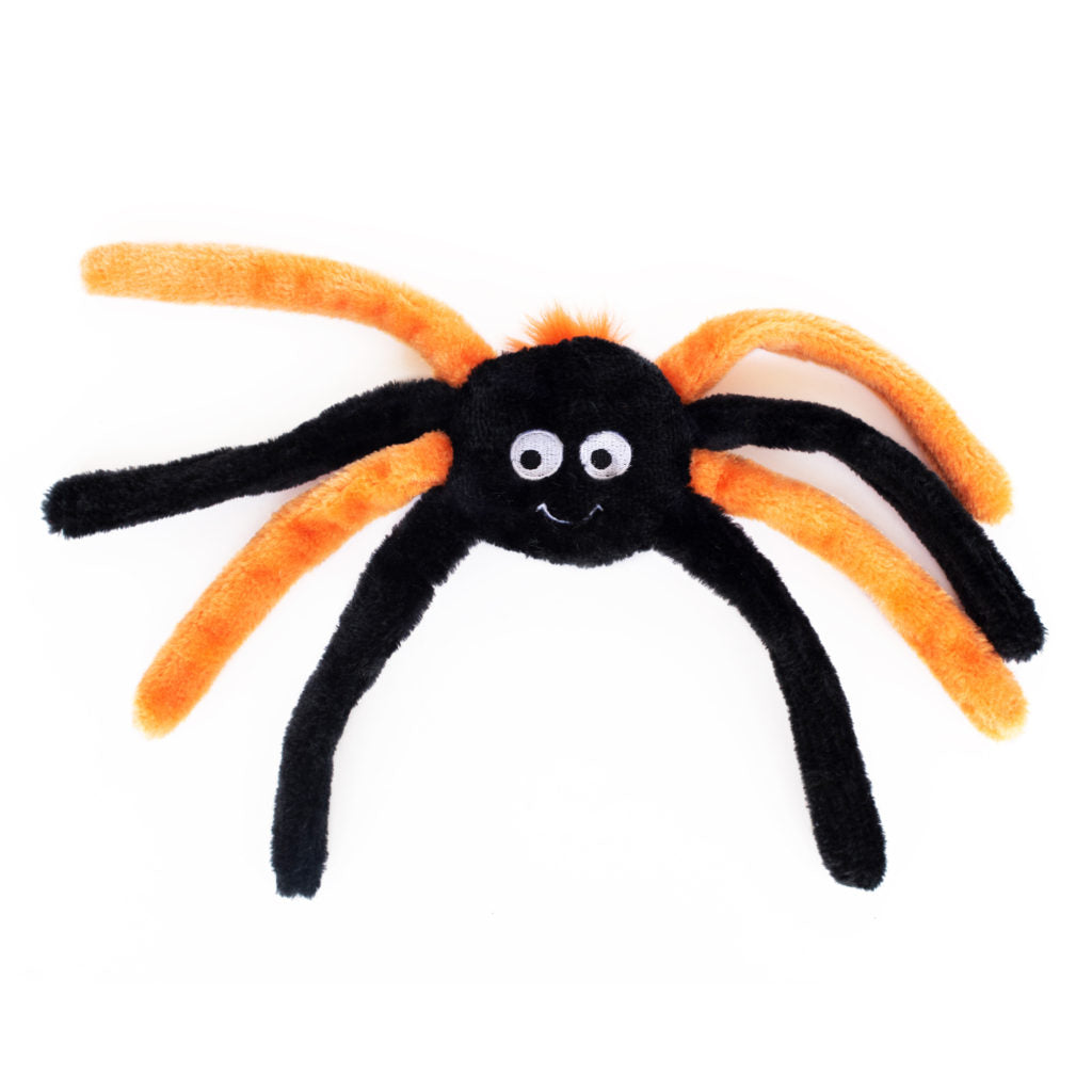 Zippy Paws Halloween 2024 Spiderz Orange Plush Dog Toy, Small