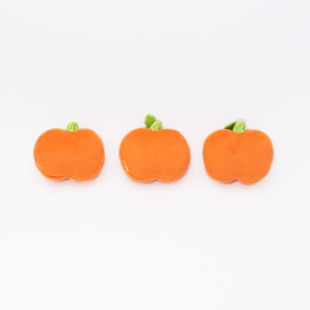 Zippy Paws Halloween 2025 Minz Pumpkins Plush Dog Toy, 3pk