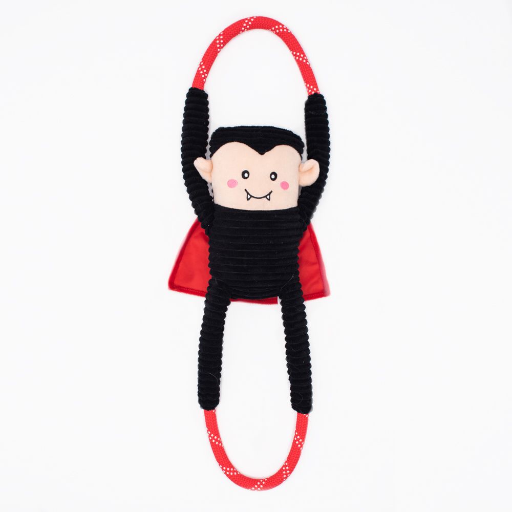 Zippy Paws Halloween 2025 RopeTugz Plush Dog Toy, Dracula