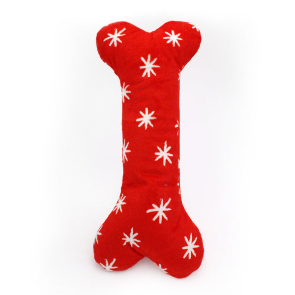 Zippy Paws Holiday Jigglerz Dog Toy, Festive Bone