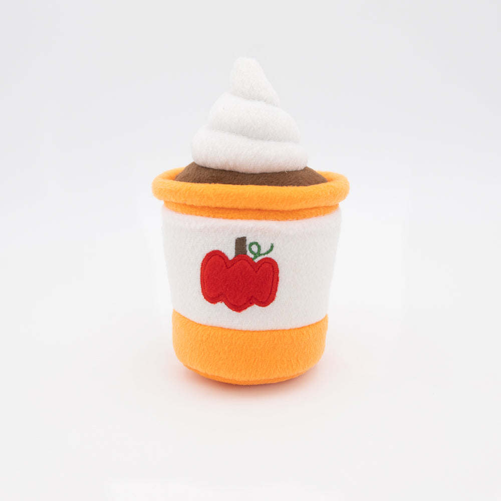 Zippy Paws Fall 2025 NomNomz Plush Dog Toy, Pumpkin Spice Latte