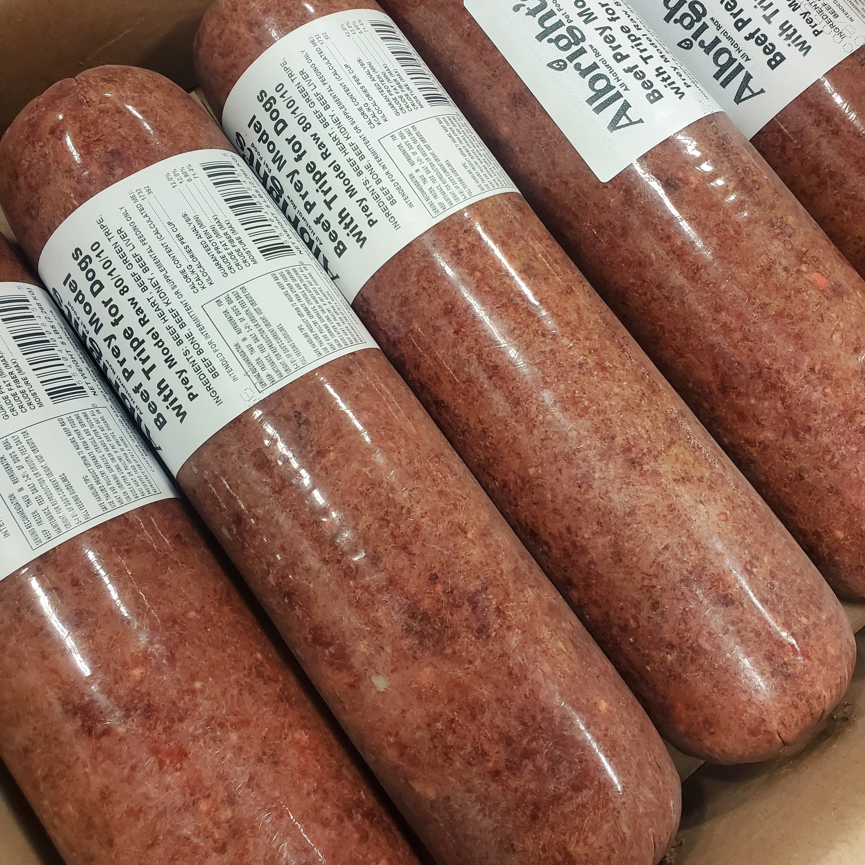 Albrights PMR 80/10/10 Beef Formula Raw Frozen Dog Food, 5lb Chubs 5ct/25lb Case