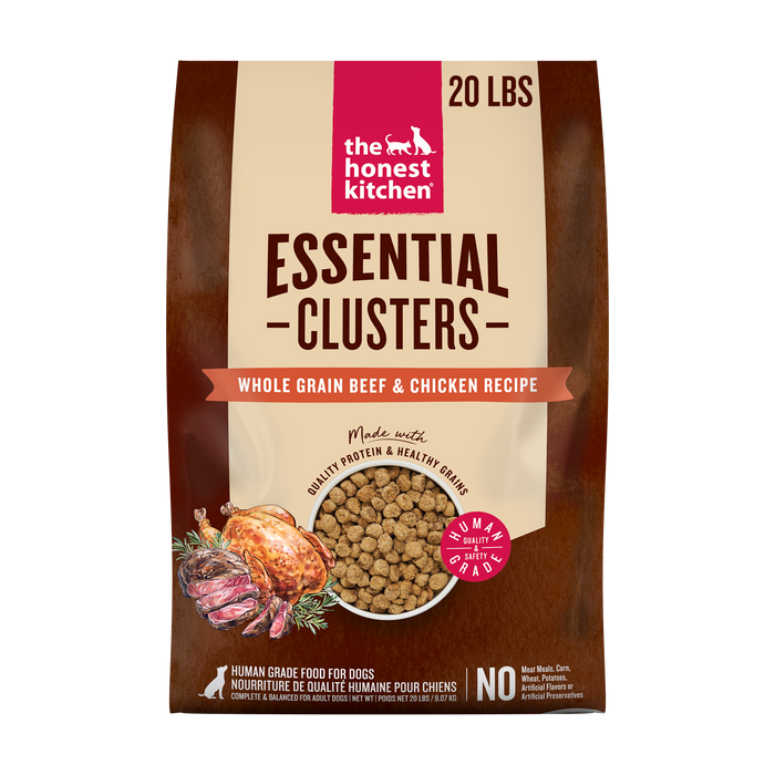 The Honest Kitchen Essentials Whole Food Clusters Whole Grain Beef & Chicken Recipe Dry Dog Food