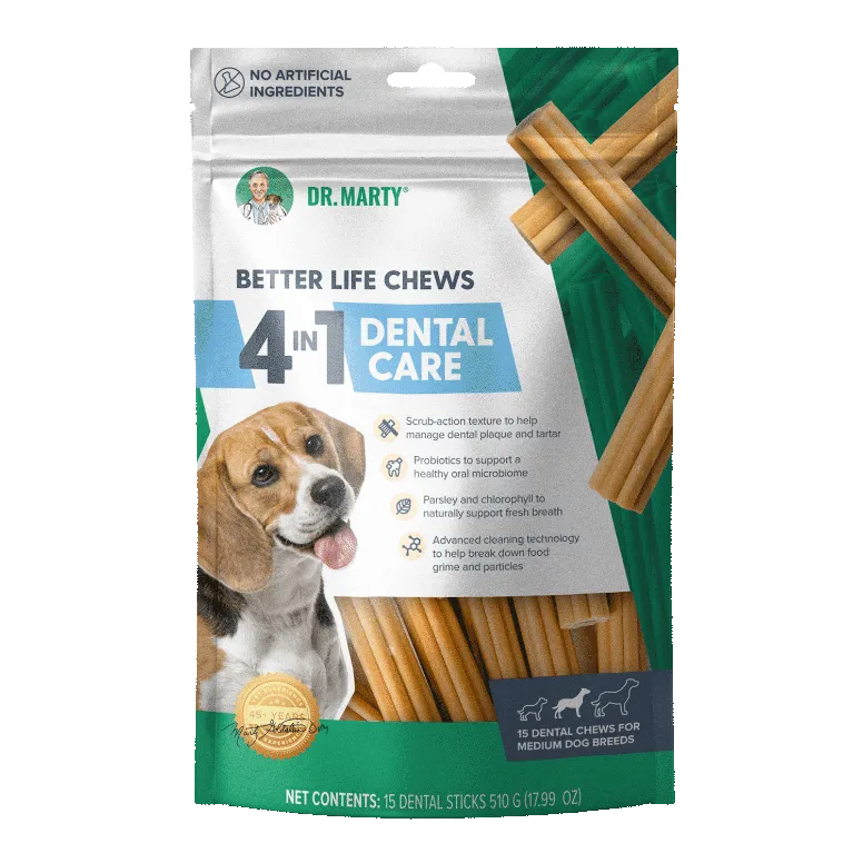 Dr Marty Better Life 4 in 1 Premium Dental Care Chew Treats For Dogs