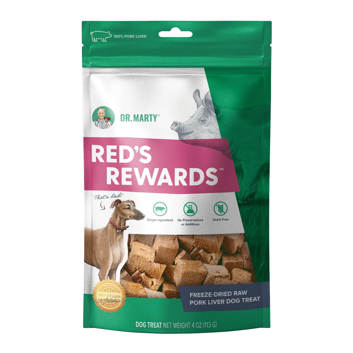 Dr Marty Red's Rewards Freeze Dried Pork Liver Dog Treats