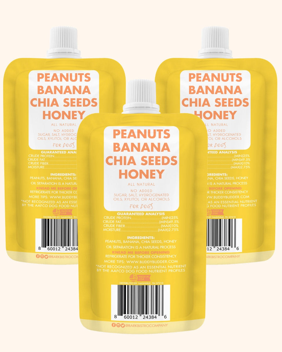 Bark Bistro Buddy Butter Peanut Butter Treat for Dogs, Barkin Banana