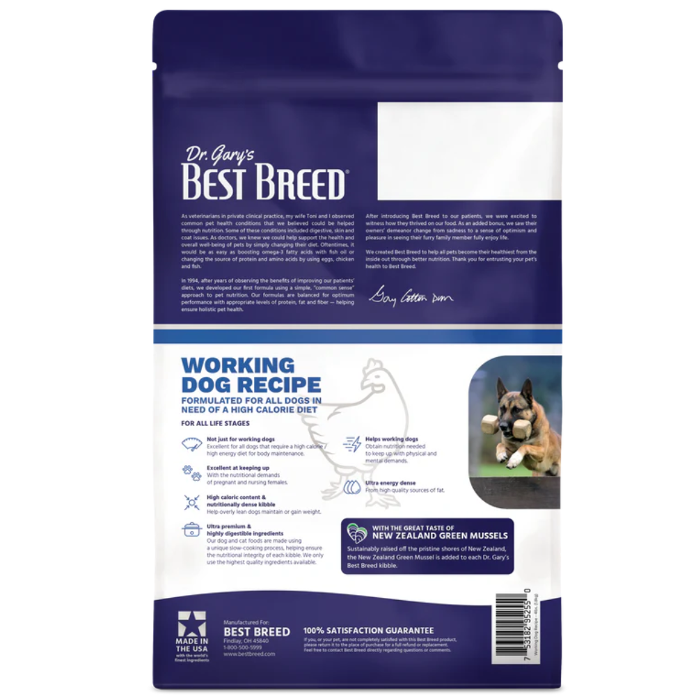 Dr Gary s Best Breed Working Dog Diet Dry Dog Food White Dog Bone