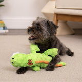 goDog Gator Durable Squeaky Plush Dog Toy, Green