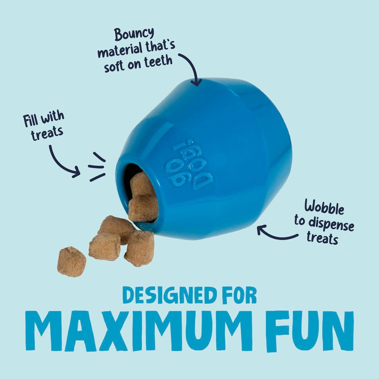 goDog Magic Motion Durable Interactive Dog Toy, Tippy Treater