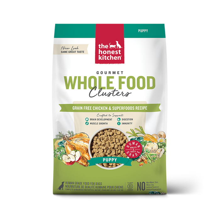 The Honest Kitchen Gourmet Whole Food Clusters Puppy Grain Free Chicken & Superfoods Recipe Dry Dog Food