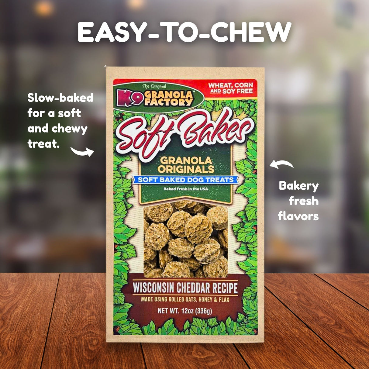 K9 Granola Factory Soft Bakes Dog Treats - Wisconsin Cheddar