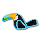 goDog Flap N' Fun Durable Squeaky Plush Dog Toy, Tico Toucan