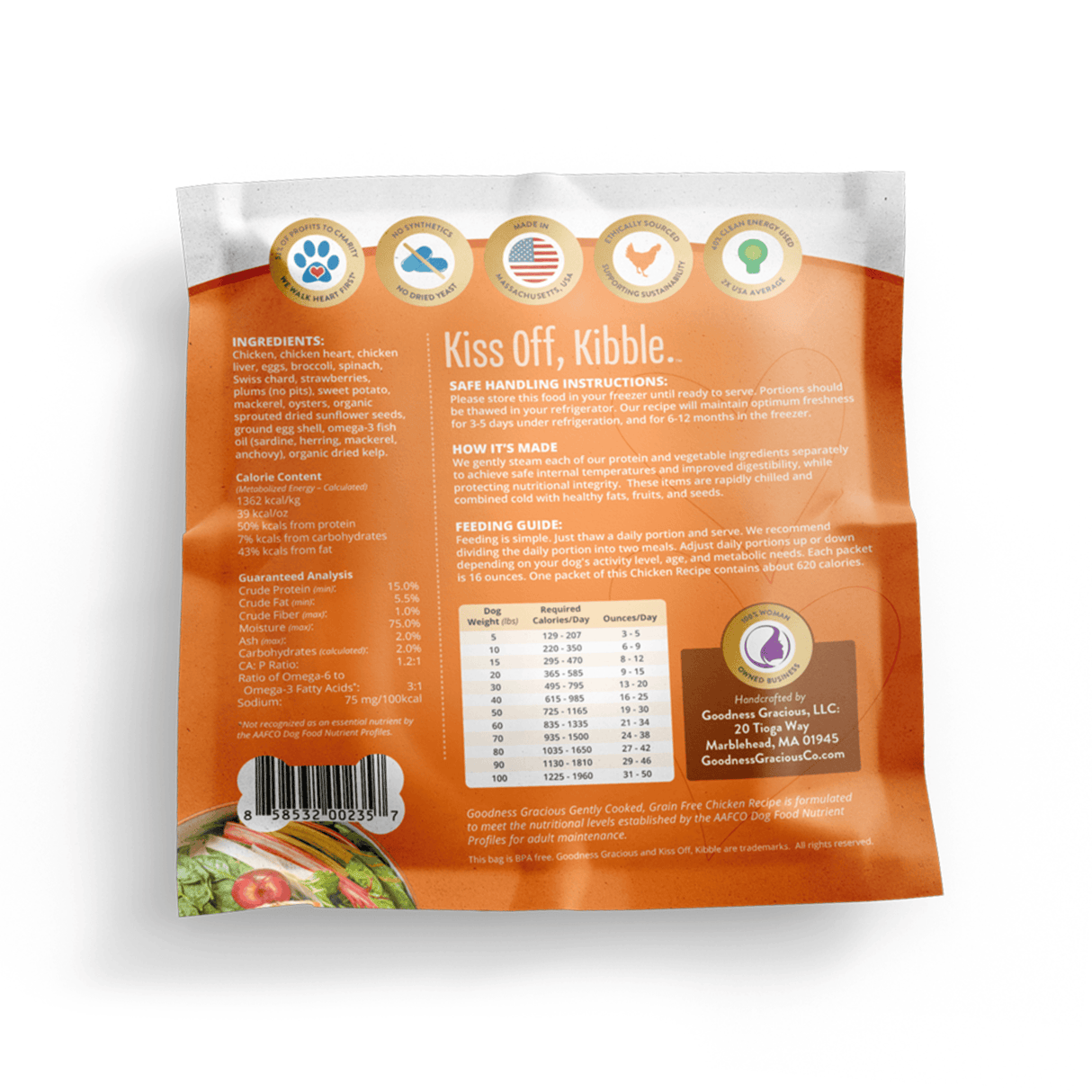 Goodness Gracious Human Grade Synthetic Free Gently Cooked Frozen Dog Food, 20lb Variety Pack (4ea)