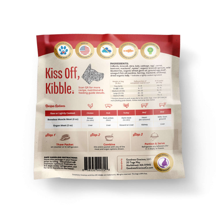 Goodness Gracious Human Grade Synthetic Free DIY Rotational Creations Gently Cooked Frozen Dog Food, 16ct/11.5lb