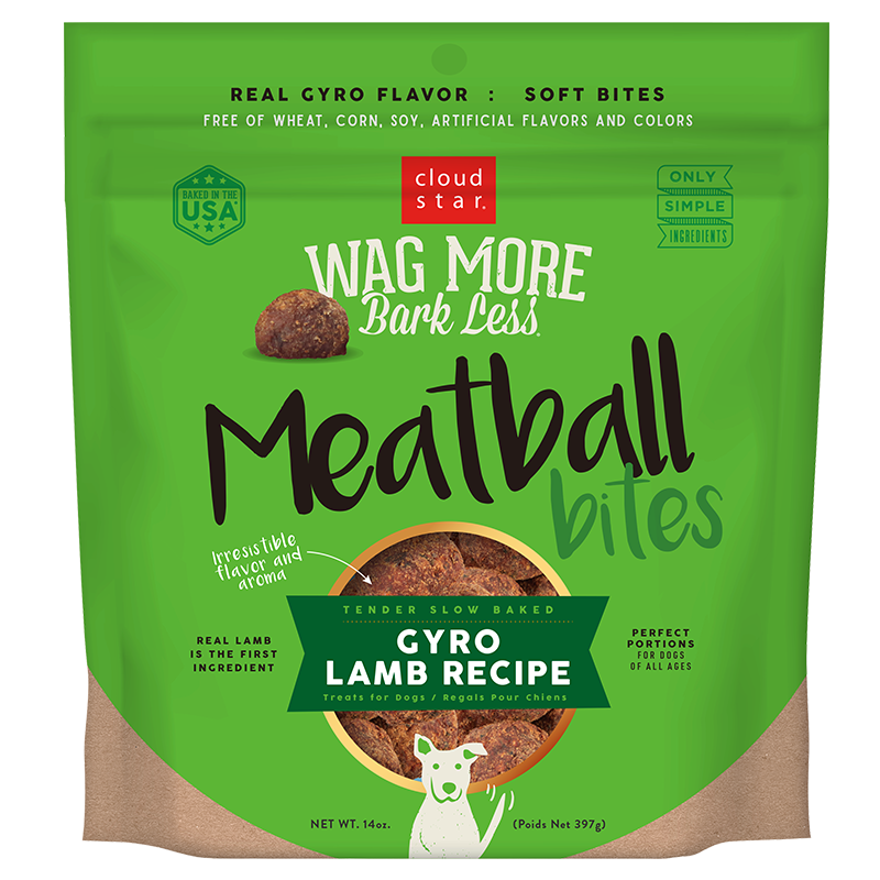 Cloud Star Wag More Bark Less Meat Balls Grain Free Soft & Chewy Dog Treats with Lamb, 14oz