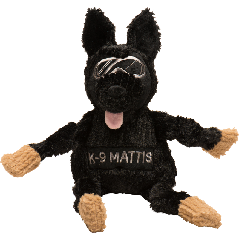 HuggleHounds HuggleCause Project K-9 Hero Durable Squeaky Plush Dog Toy, K-9 Mattis