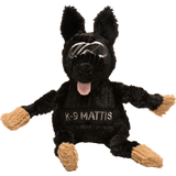 HuggleHounds HuggleCause Project K-9 Hero Durable Squeaky Plush Dog Toy, K-9 Mattis