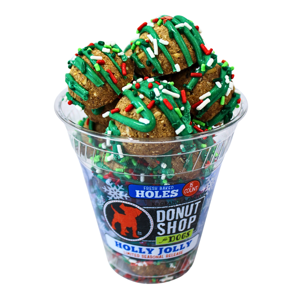 K9 Granola Factory Donut Shop Donut Holes For Dogs, Holly Jolly Recipe 15ct