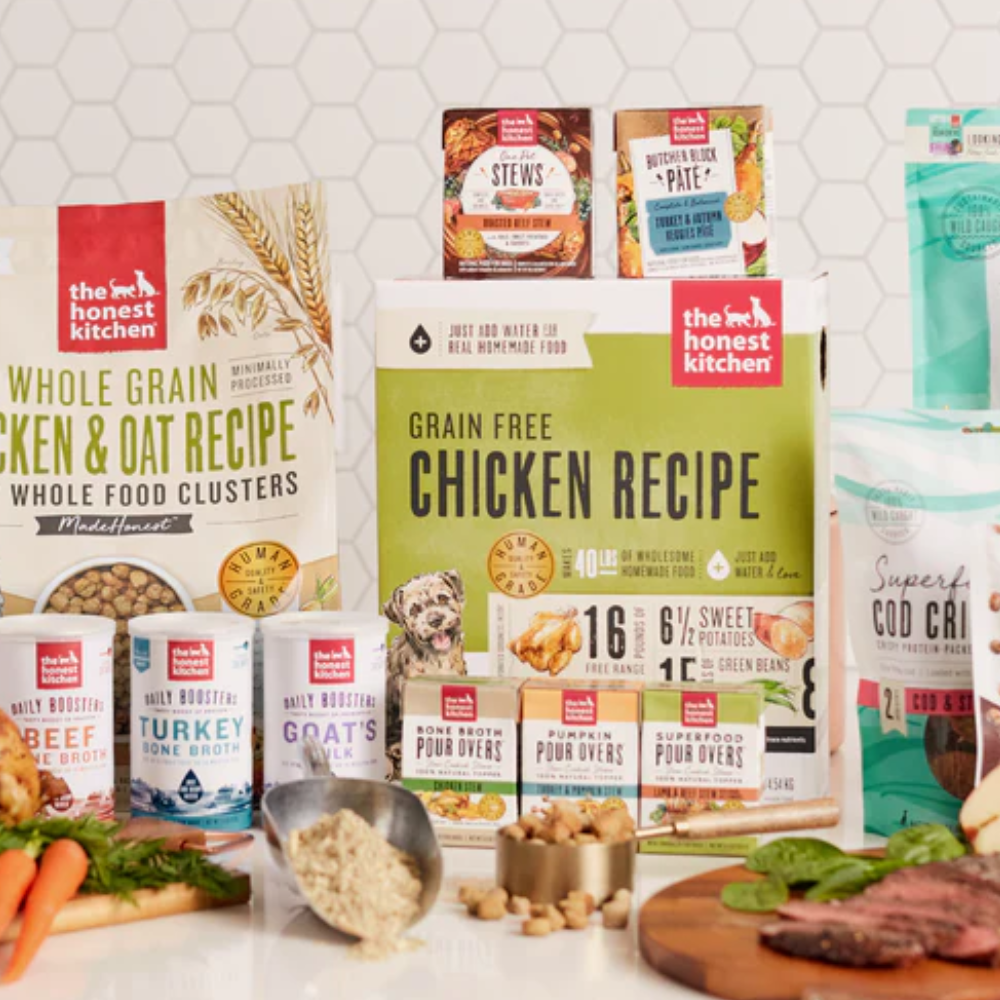 The Honest Kitchen 99 Beef Wet Food Topper For Dogs 12 5.5oz BB 5 White Dog Bone