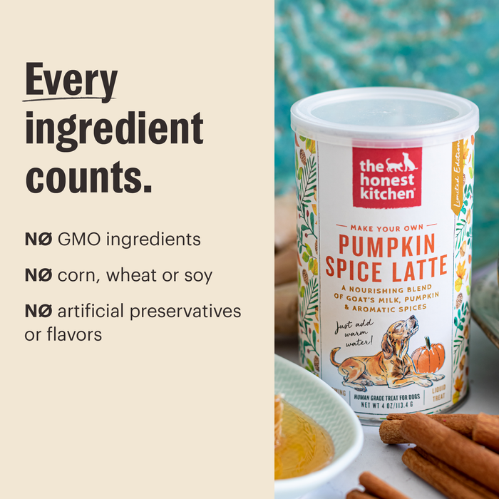 The Honest Kitchen Pumpkin Spice Latte Supplement For Dogs, 4oz