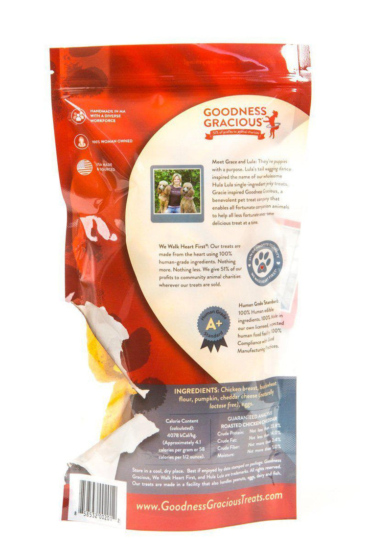 Goodness Gracious Human Grade Roasted Chicken Cheddar Biscuit Dog Treats, 8oz bag