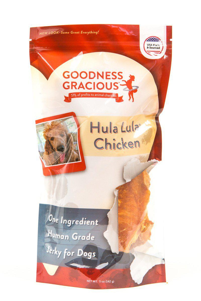 Goodness Gracious Hula Lula Human Grade Chicken Jerky Dog Treats, 5oz bag