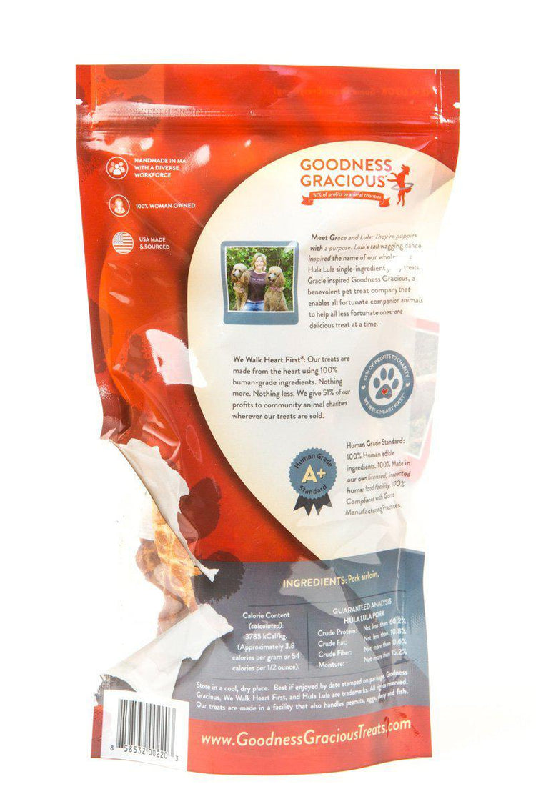 Goodness Gracious Hula Lula Human Grade Pork Jerky Dog Treats, 5 oz bag