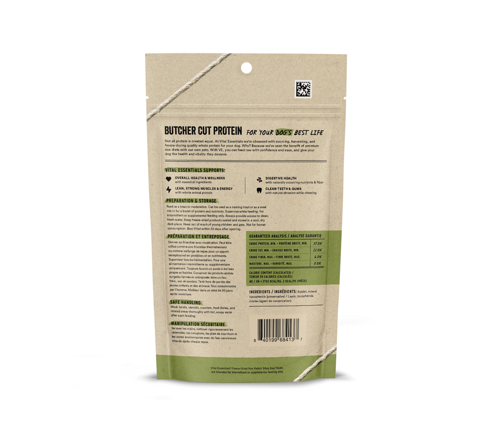 Vital Essentials Freeze-Dried Rabbit Bites Dog Treats