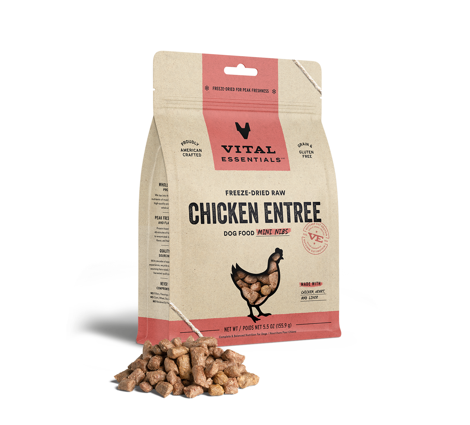 Vital Essentials Chicken Mini Nibs Freeze Dried Raw Dog Food