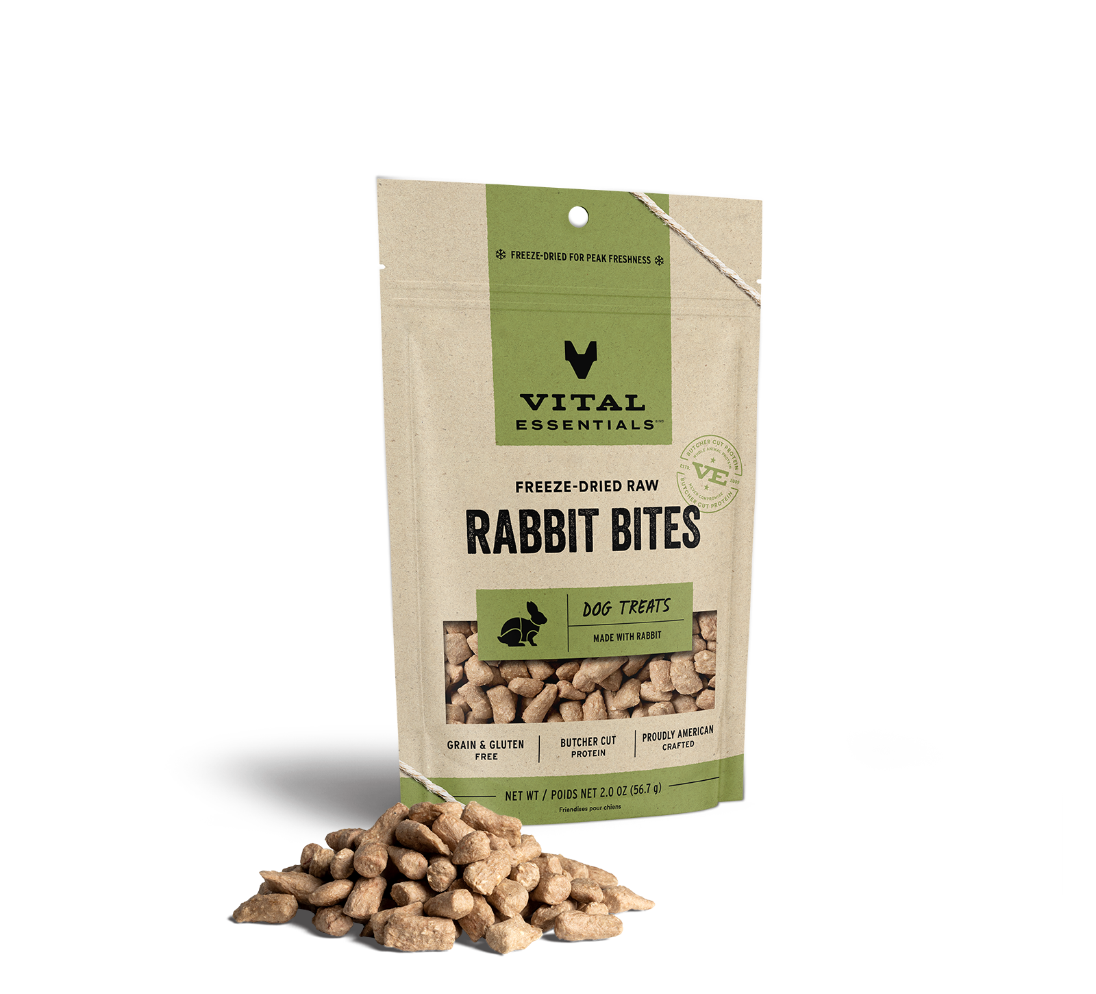 Vital Essentials Freeze-Dried Rabbit Bites Dog Treats